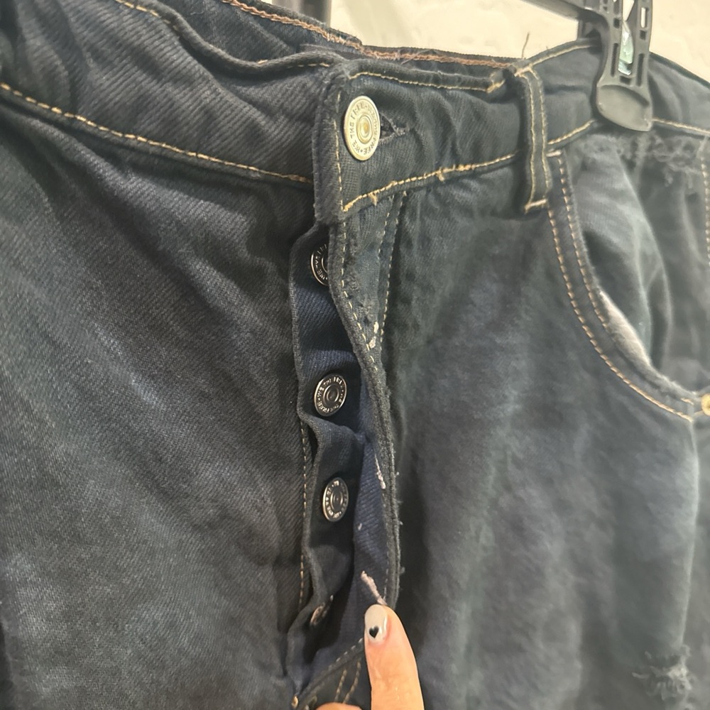 Upscaled distressed black acid wash We the free barrel jeans size 32 - Picture 5 of 5